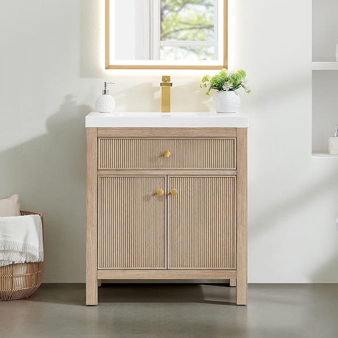 ALTAIR 30 Inch Vanity Bathroom Small Sink Vanities Single Bath Large Storge by ALTAIR