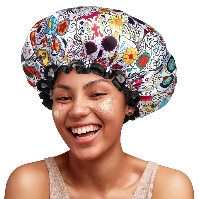 mikimini Shower Cap for Women Reusable Waterproof, Hair Cap for Shower by mikiminidirect