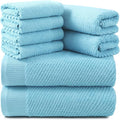 REDKISS Luxury Bath Towel Set of 8, 100% Cotton Bathroom Towels Set by REDKISSOnline