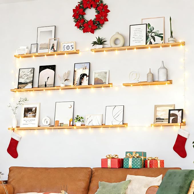 Heimlove Picture Ledge Shelf, Floating Shelves Set of 2, 24 Inches Picture Shelf - Image 4