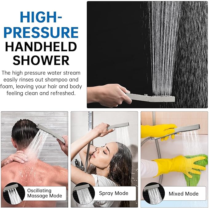 G-Promise All Metal 12 Inch Dual Square Shower Head - Image 3