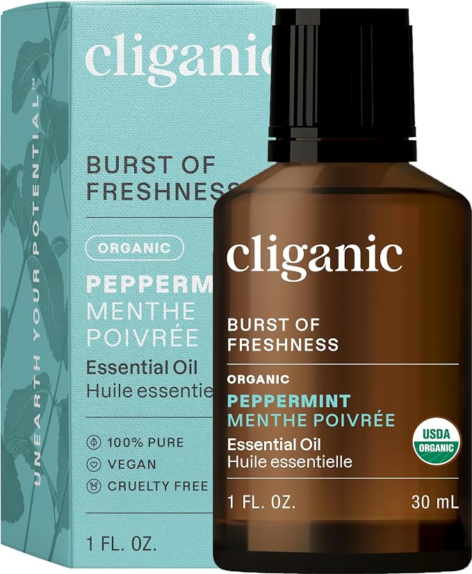 Cliganic Organic Peppermint Essential Oil, 1oz by Cliganic