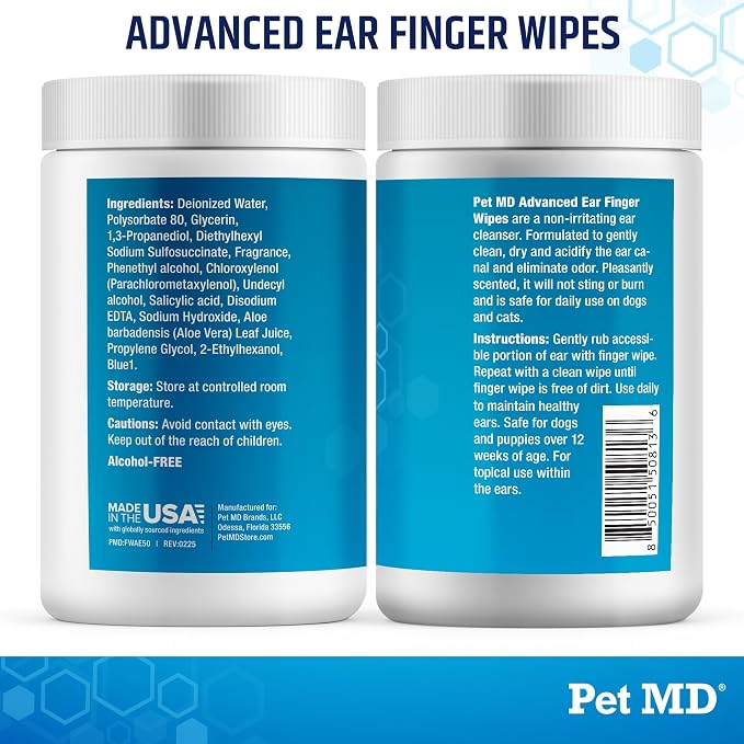 Pet MD Advanced Ear Finger Wipes - Image 7