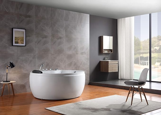 Empava 59 in. Acrylic Freestanding Whirlpool Bathtub - Image 6