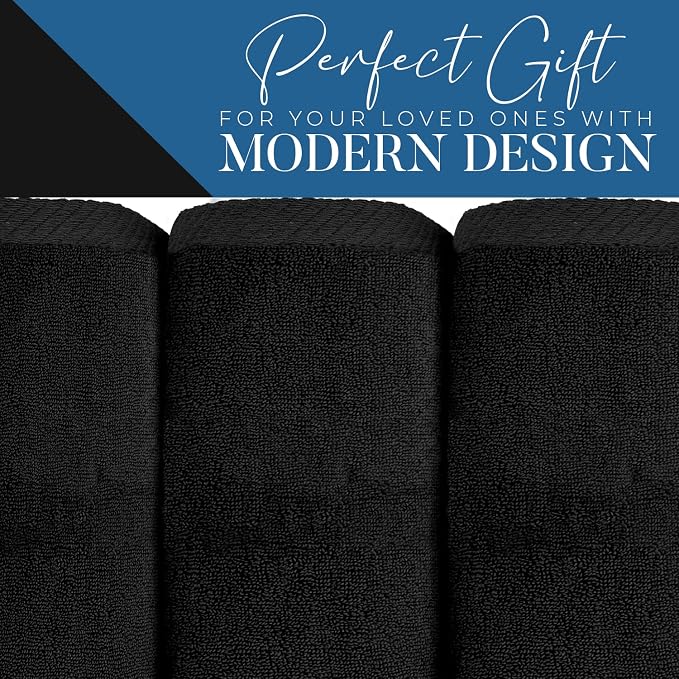 DAN RIVER Pack of 1 Bath Sheet 40x80 Inches, Oversized Black Bath Towels - Image 4
