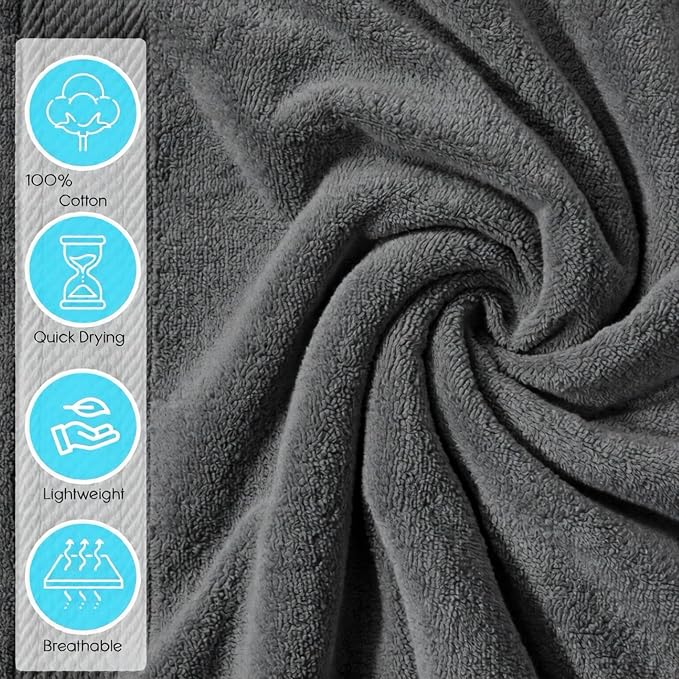Cloudura Luxury Bath Towels-100% Cotton | Quick Dry | Lightweight | Thick I Good - Image 3