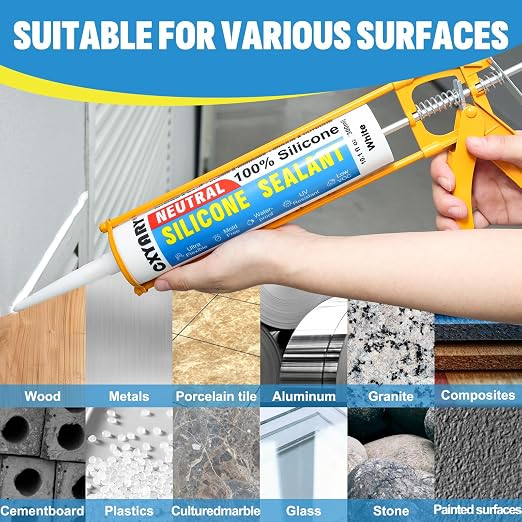 Silicone Caulk & Sealant White, 10 Pack - Image 6