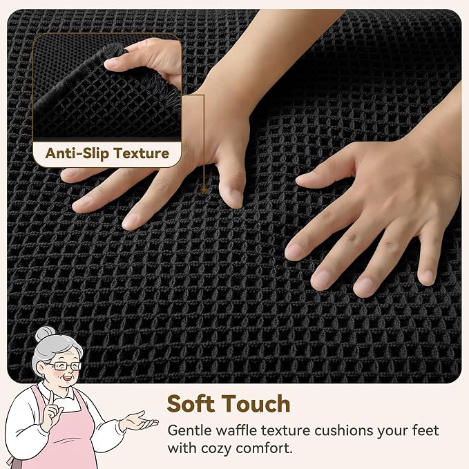 GRANNY SAYS Waffle Bath Mat 24" x 36", Boho Bathroom Rugs Non Slip Washable - Image 4