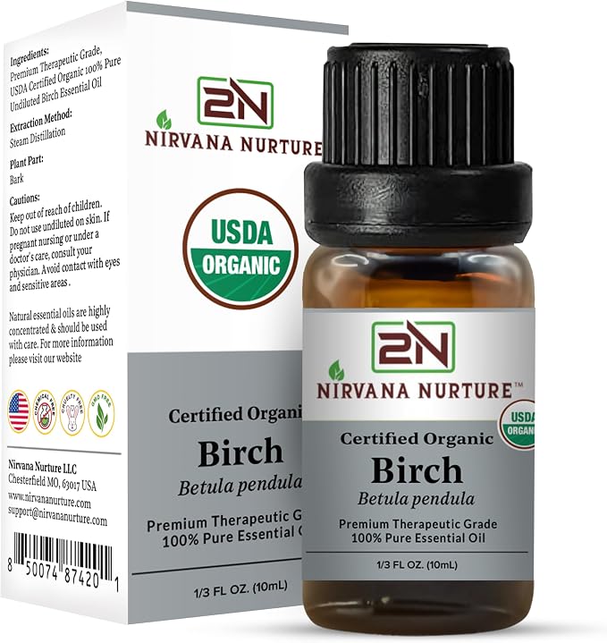 Birch Essential Oil USDA Certified Organic, 100% Pure Natural Premium Grade - Image 5