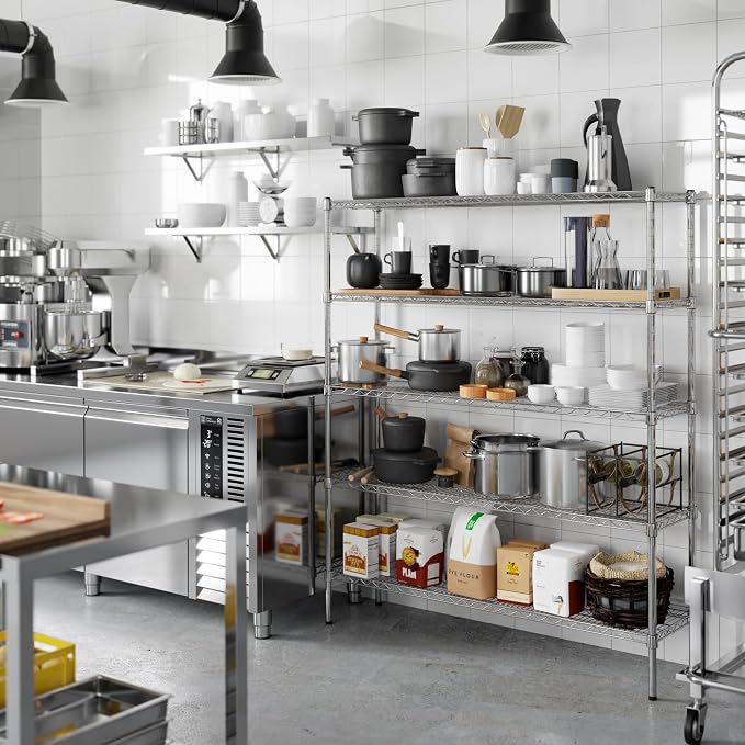 14" Deep x 54" Wide x 64" Height Wire Shelving Kit | 5-Tier | NSF Commercial - Image 6