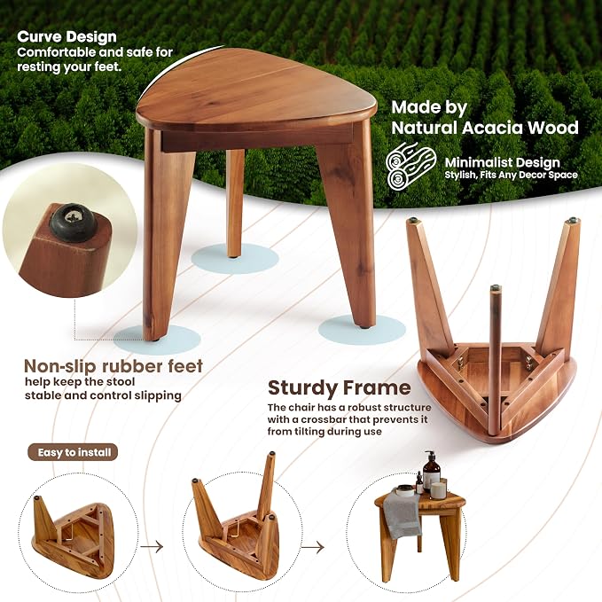 HOLANA 12" Corner Shower Foot Rest - Image 4