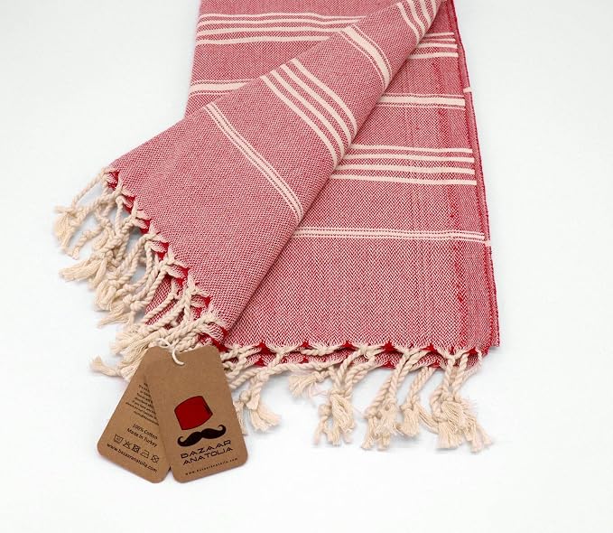 Bazaar Anatolia Turkish Towel 100% Cotton Beach Towel 76x38 Thin Lightweight - Image 5