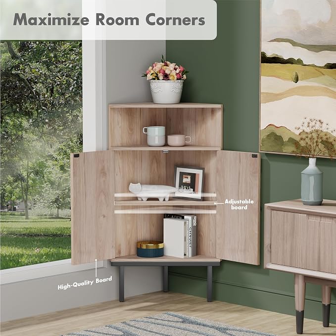Yechen 39.7" Corner Storage Cabinet - Image 4