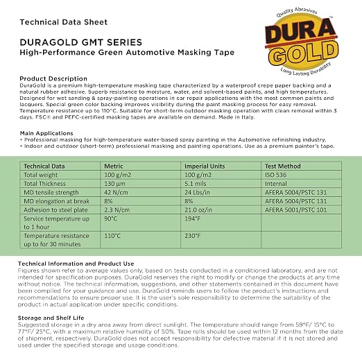 Dura-Gold Green Automotive Masking Tape 2 Inch, 2 Rolls - Image 6
