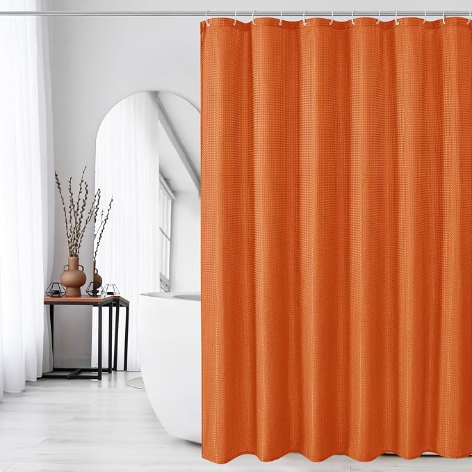 Gibelle Small Stall Shower Curtain 36 x 72, Narrow Half Waffle Weave Textured - Image 6