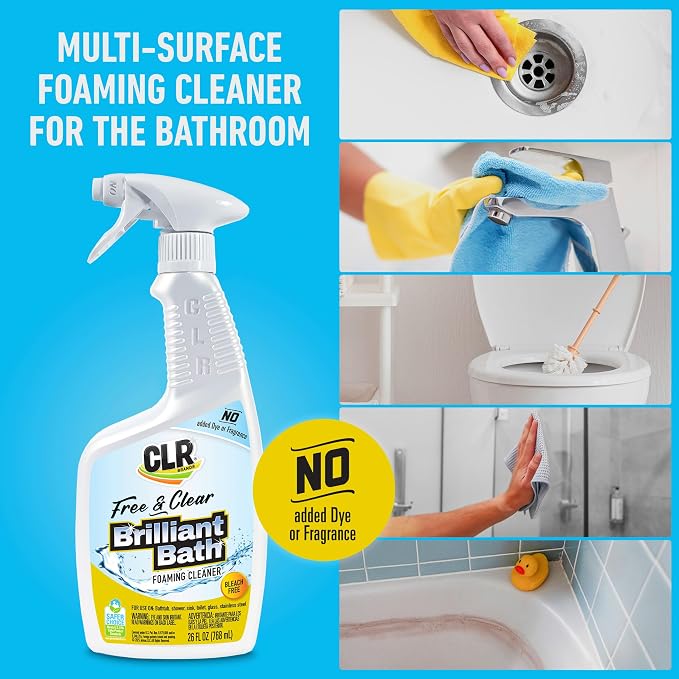 CLR Brands® Brilliant Bath Foaming Bathroom Cleaner Spray Free & Clear - Image 2