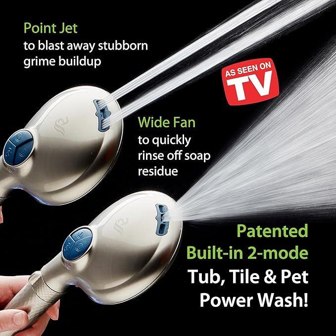 AquaCare High Pressure 6-way Dual Shower Head Combo - Image 3