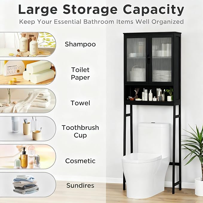 BAMBANG Over The Toilet Storage Cabinet, Bamboo Bathroom Over Toilet Storage - Image 3
