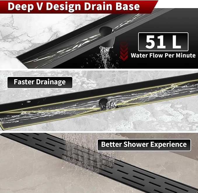 Sharp-tec Linear Shower Drain, 32 inch Shower Drain - Image 3