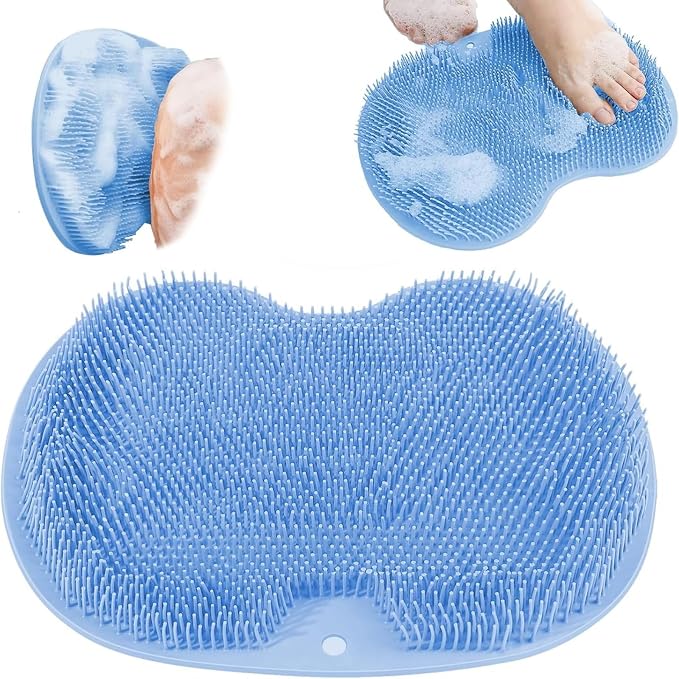 Shower Foot Scrubber Mat with Non-Slip Suction Cups, Exfoliating Foot and Back by Unknown