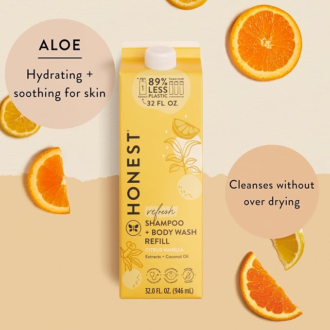 The Honest Company 2-in-1 Cleansing Shampoo Body Wash Refill Carton Gentle - Image 2
