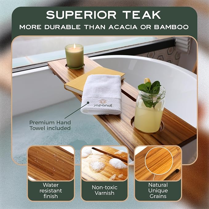 Fjord | Superior Teak Bathtub Tray Wood 29" - Image 5