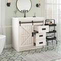 31" Farmhouse Sliding Barn Door Bathroom Vanity by LUXOAKAddMoreStyletoHome