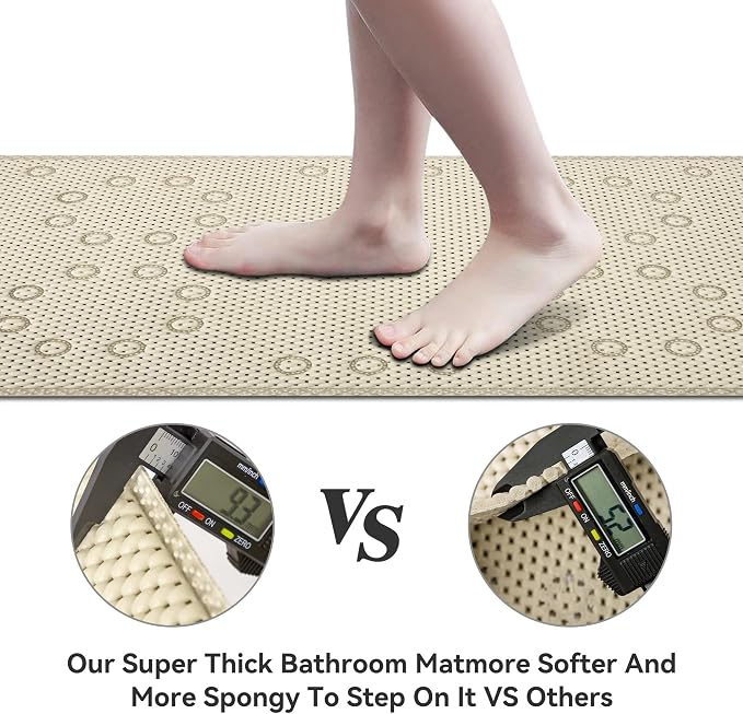 Double Layer Foam Non Slip Bathtub Mat 37x17in, More Comfortable and Thicker - Image 3