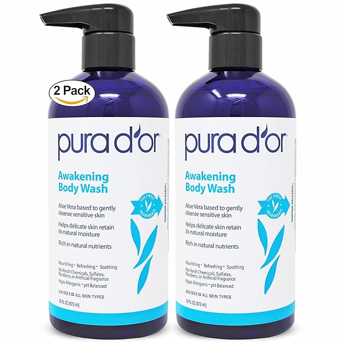 PURA D'OR Awakening Body Wash Aloe Vera, Tea Tree by PURADOR