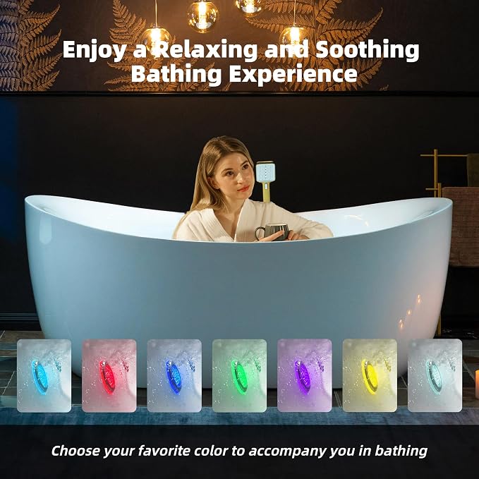 WOODBRIDGE 72" x 35-3/8" Whirlpool and Air Bath Heated Soaking Combination Tub - Image 11