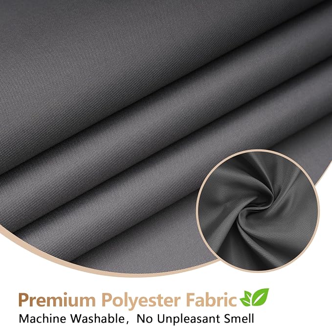 72 x 78 inch Extra Long Fabric Shower Curtain Liner Charcoal Grey, Waterproof - Image 2