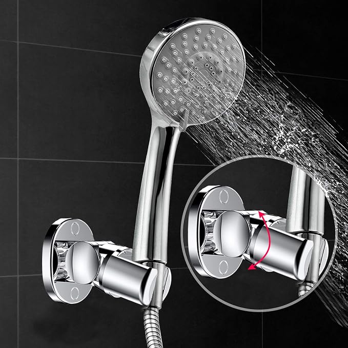 Shower Head Holder Wall Mounted, Screw Mounted Shower Spray Holder, Adjustable - Image 5