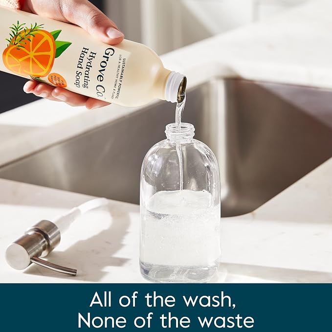 Grove Co. Hydrating Gel Hand Soap Refills + 1 x Reusable Glass Soap Dispenser - Image 5