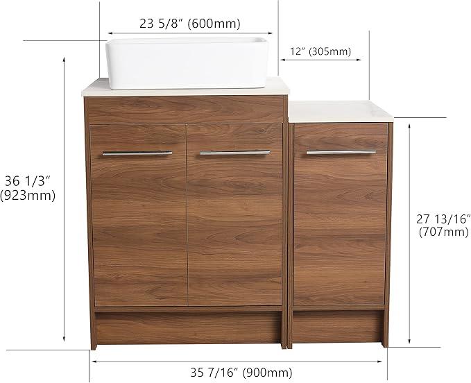 36 Inch Bathroom Vanity with Sink, Mordern Bathroom Vanity, Single Sink - Image 2