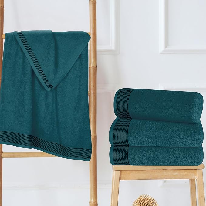 Belizzi Home Ultra Soft 4 Pack Oversized Bath Towel Set 27x54 inches, 100% - Image 2