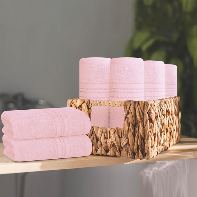 BOUTIQUO Ultra Soft Cotton Washcloths, Contains 12 Piece Face Cloths 12x12 inch - Image 3
