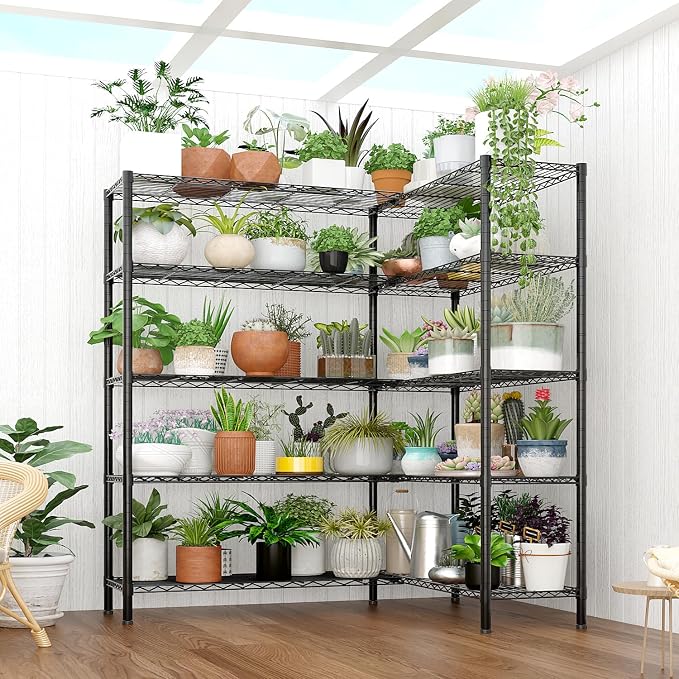5 Tier Storage Racks Shelving, Heavy Steel Pantry Shelves, Adjustable Wire - Image 7
