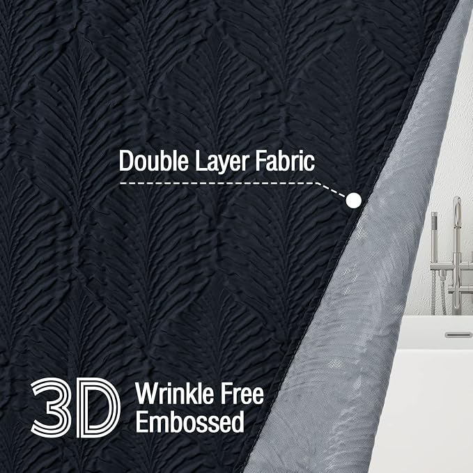 Gibelle Navy Blue Shower Curtain - Image 3