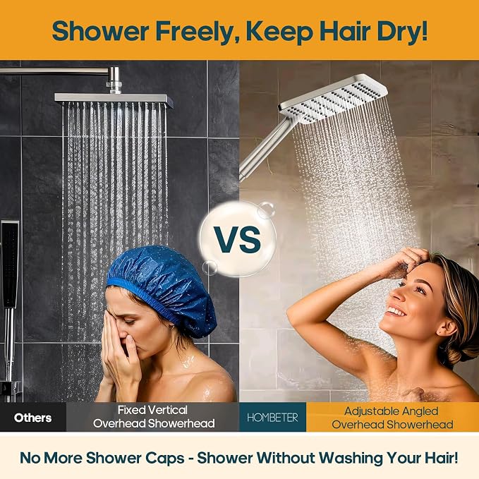 Shower Heads with Handheld Spray Combo Brushed Nickel, 10 Inch High Pressure - Image 3