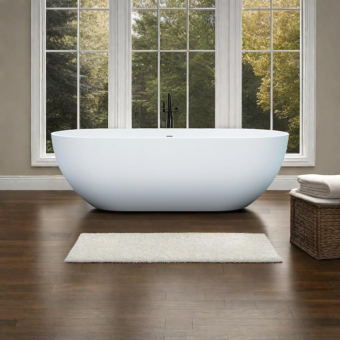 69'' Freestanding Tubs Bathtub Solid Surface Resin Stone Bathtubs soaker Tubs - Image 7