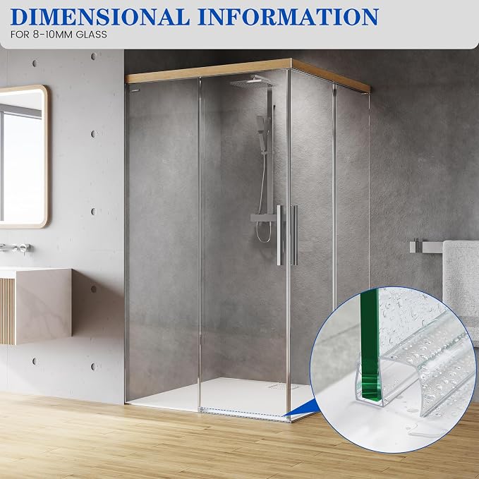 Bathroom Framless Shower Glass Door Bottom Seal Strip, to Stop Water Leakage - Image 7