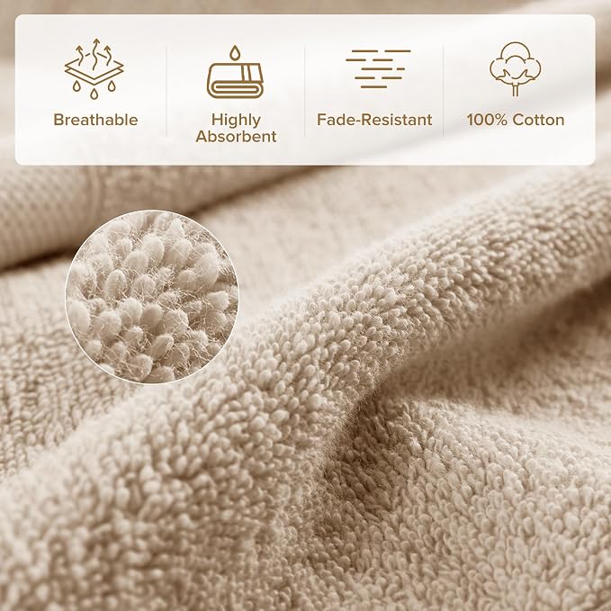 Comfort Spaces Turkish Bathroom Towel Set 6 Piece Luxury Bath Towel Set 2 Hand - Image 2