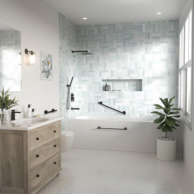 Lava Odoro Shower Grab Bar, Modern Stainless Steel Handicap Grab Bar - Image 4