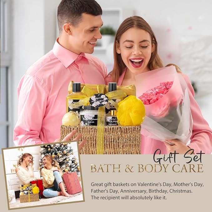 christmas gift bath basket, Bath and Body Gift Basket Orchid & Jasmine Spa Gift - Image 5