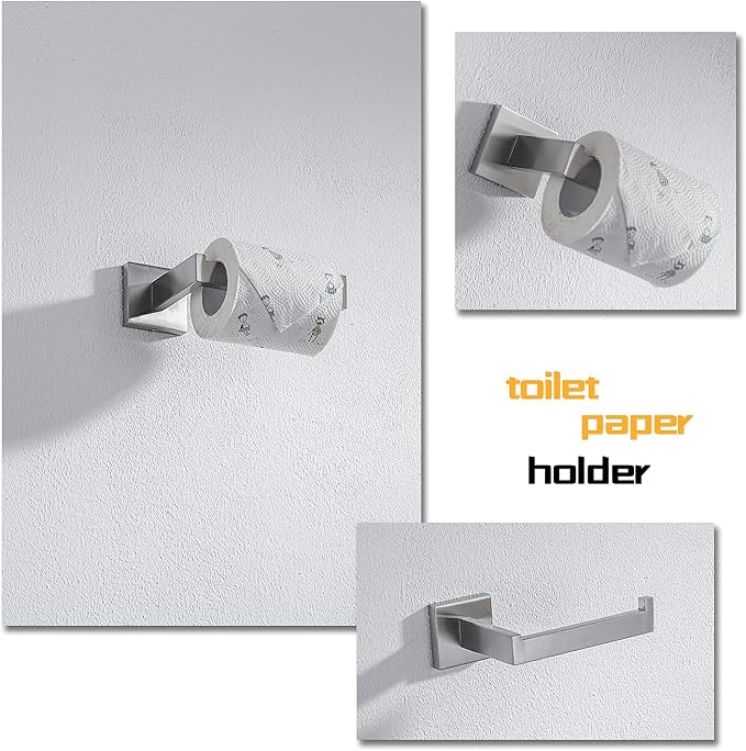 4-Piece Bathroom Hardware Set, Towel Rack Towel Bar Towel Holder Toilet Paper - Image 2