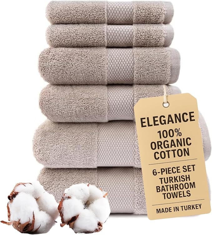 Maisonette Elegance 100% Organic Cotton Turkish Bathroom Towels Set, Ideal by MAISONETTE