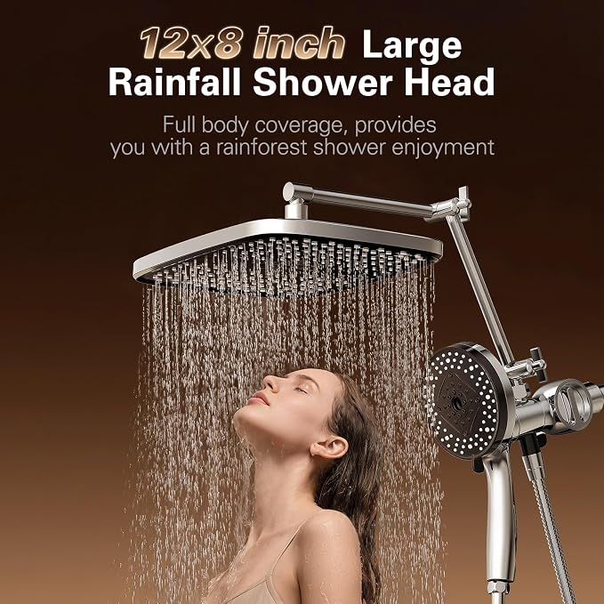 Denkee Filtered Shower Head High Pressure, 12 Inch Rain Shower Heads - Image 3