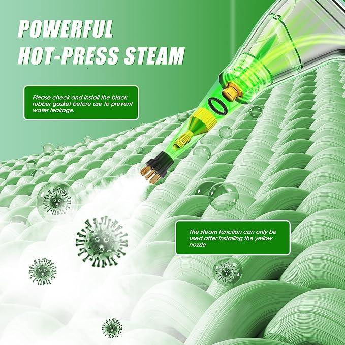 2500W Steam Cleaner for Home & Car, 15s Heat-Up Handheld Steamer for Cleaning - Image 2