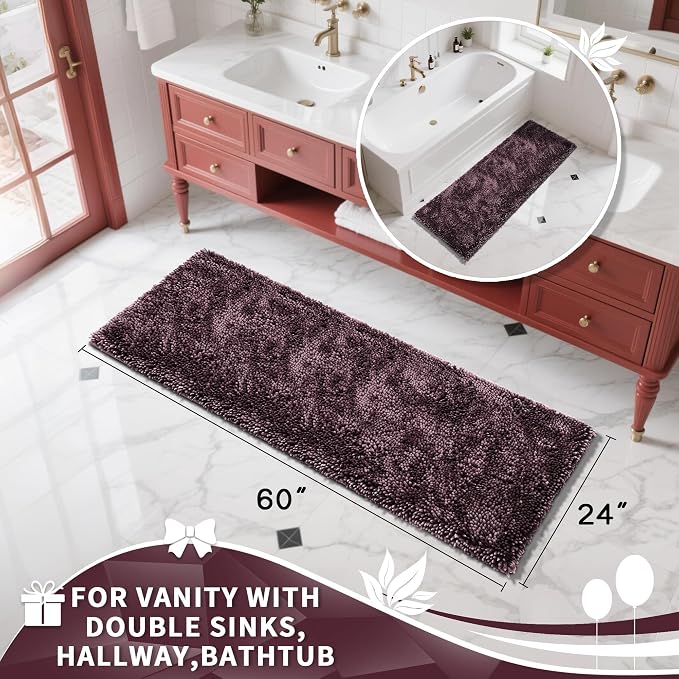 Yimobra Long Bathroom Rugs Runner 60x24 Inch, Extra Thick Soft Absorbent - Image 2