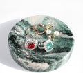 Koville Luxury Stone Jewelry Dish, Small Round Trinket Tray by Koville